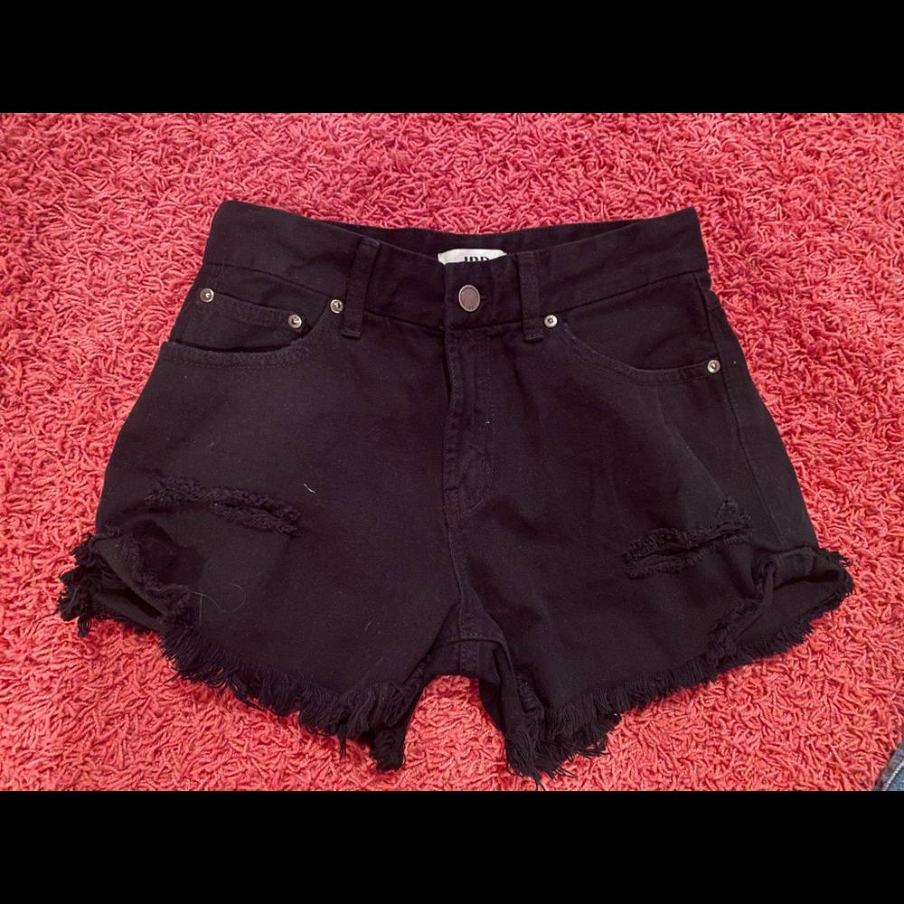 Black jean shorts
